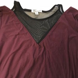 Purple & Black Mesh Accent Dress